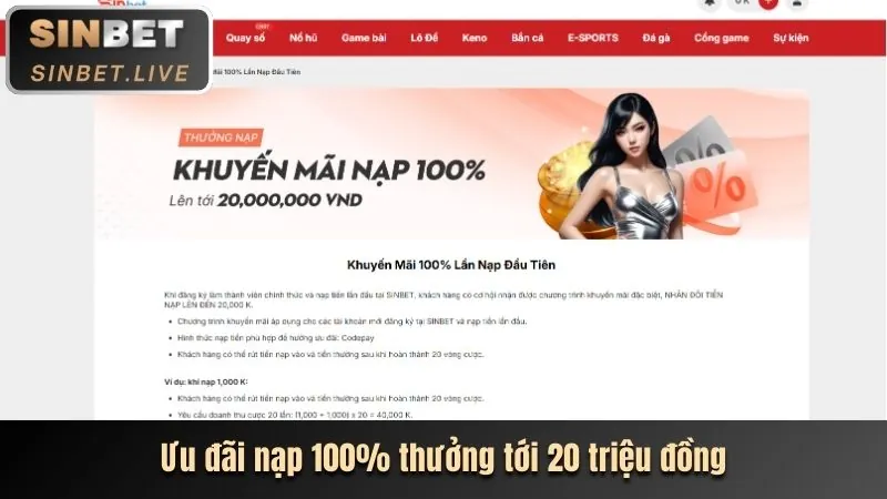 Biểu ngữ khuyến mãi chào mừng thành viên mới với tiền thưởng lớn